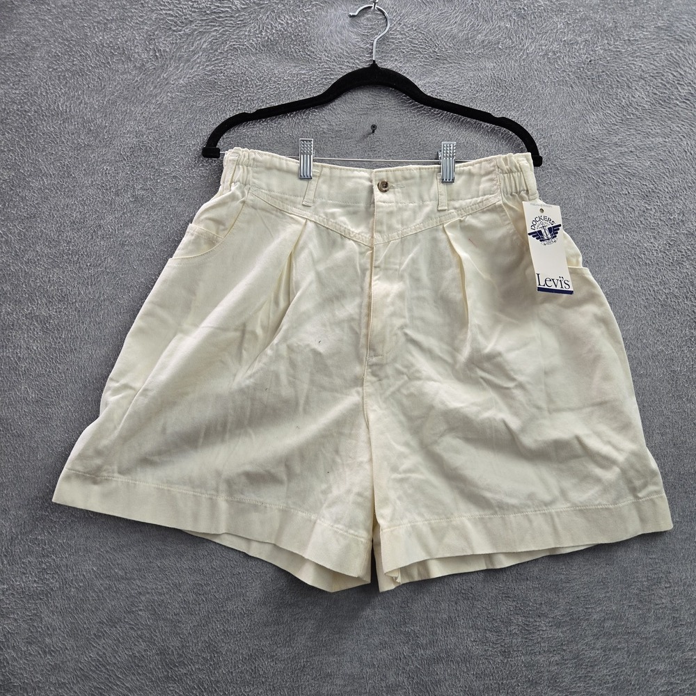 VINTAGE Dockers By Levi's Women Shorts 16 Brown Twill Classics 5" Inseam Y2K NWT